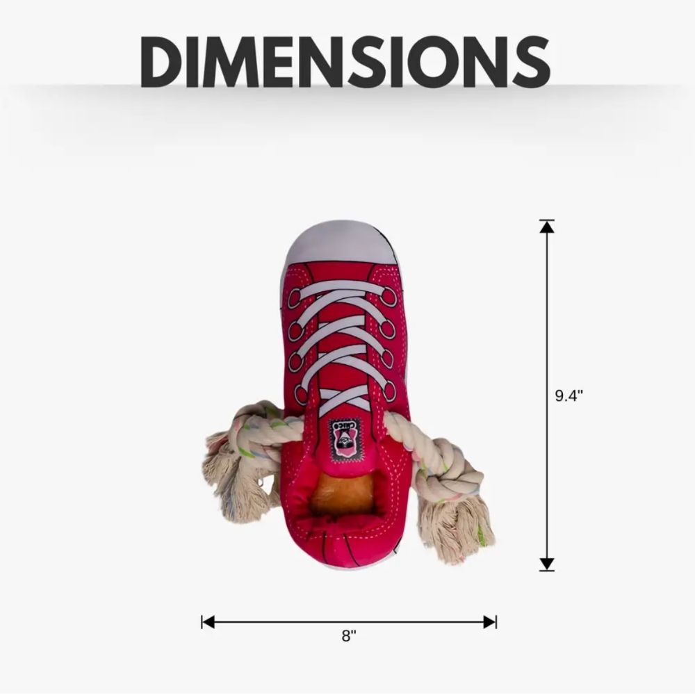 Squeaky Comfort Plush Sneaker Dog Toy – Pink
