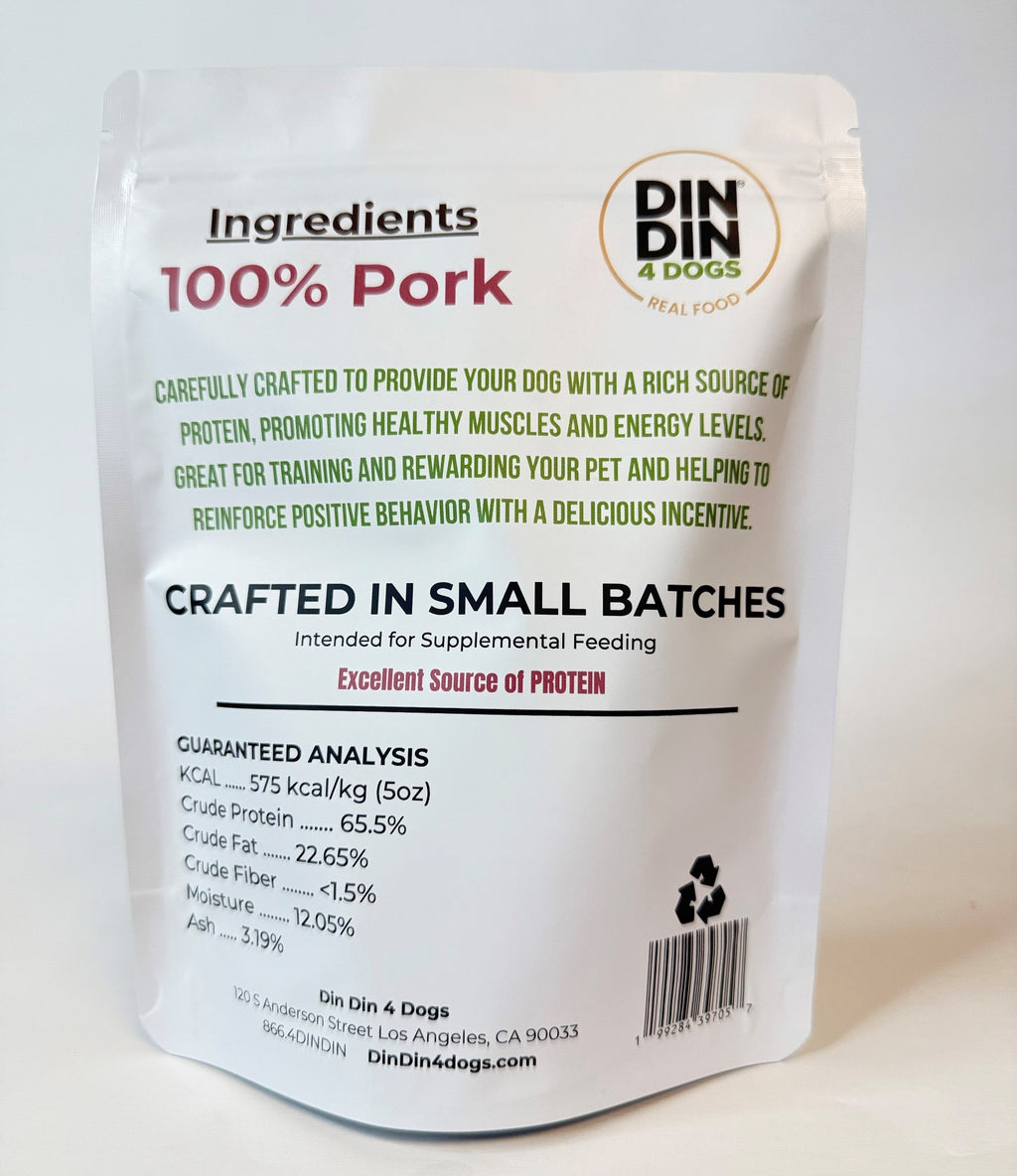 100% Pork Dog Treats, Single Ingredient, 5 oz Bag