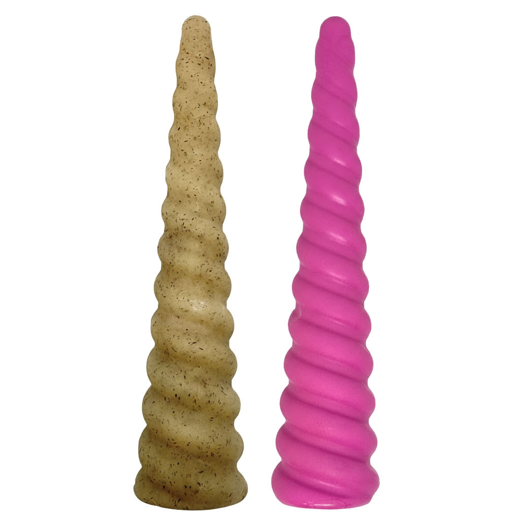 Unicorn Horn Dog Chew Toy – Durable Nylon, Pink & Brown, 7"