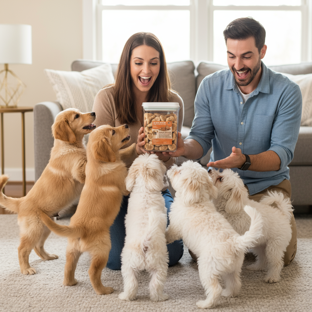 Dog Training Treats with California Peanut Butter, Fresh-Keeper Canister