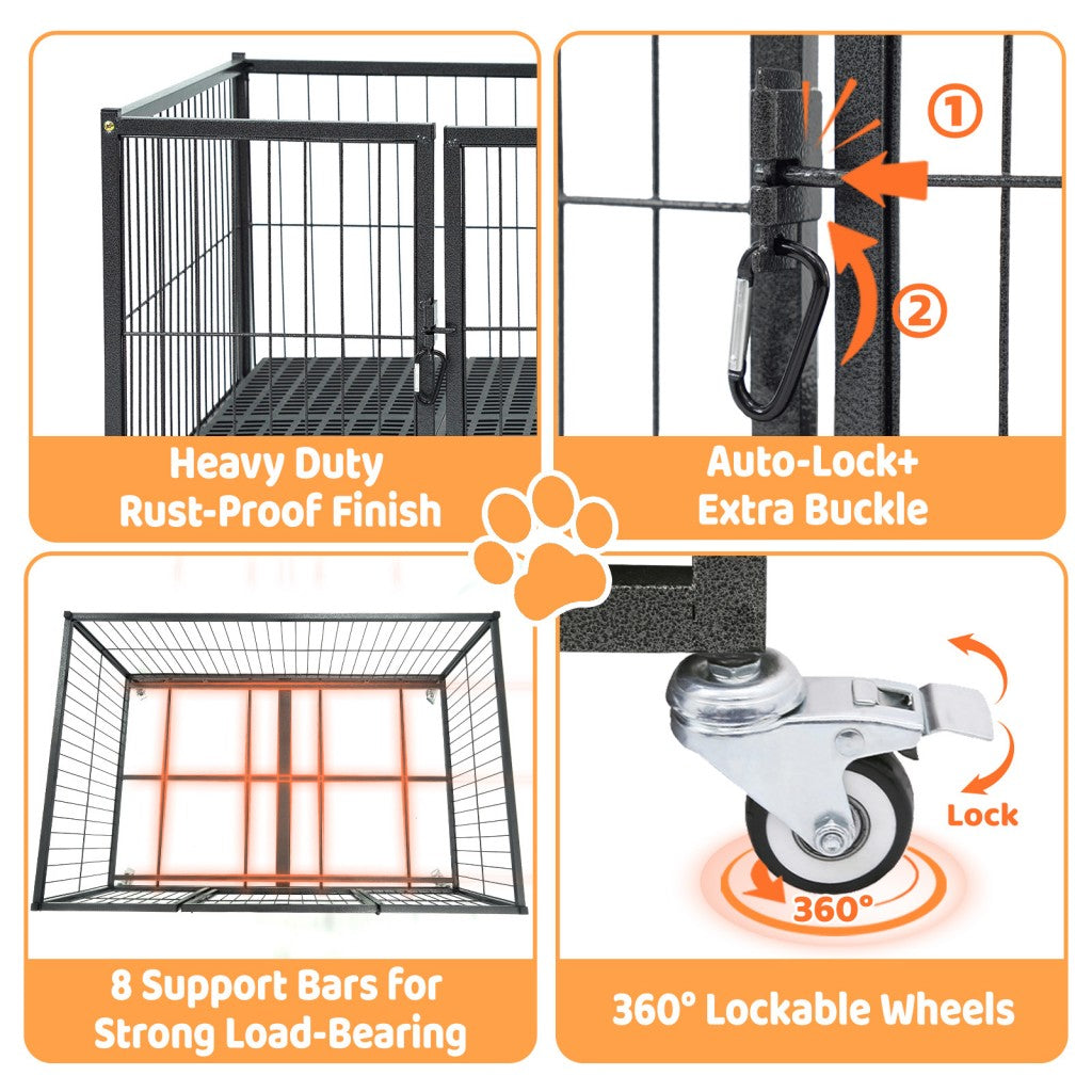 Whelping Pen with 360° Mesh Panels and Lockable Wheels