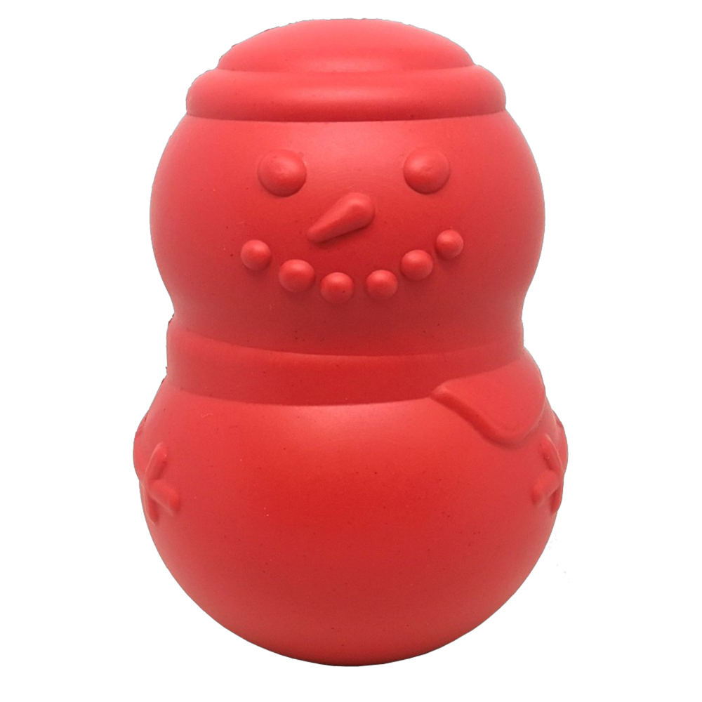 Snowman Treat Dispenser for Large Dogs, Durable Natural Rubber