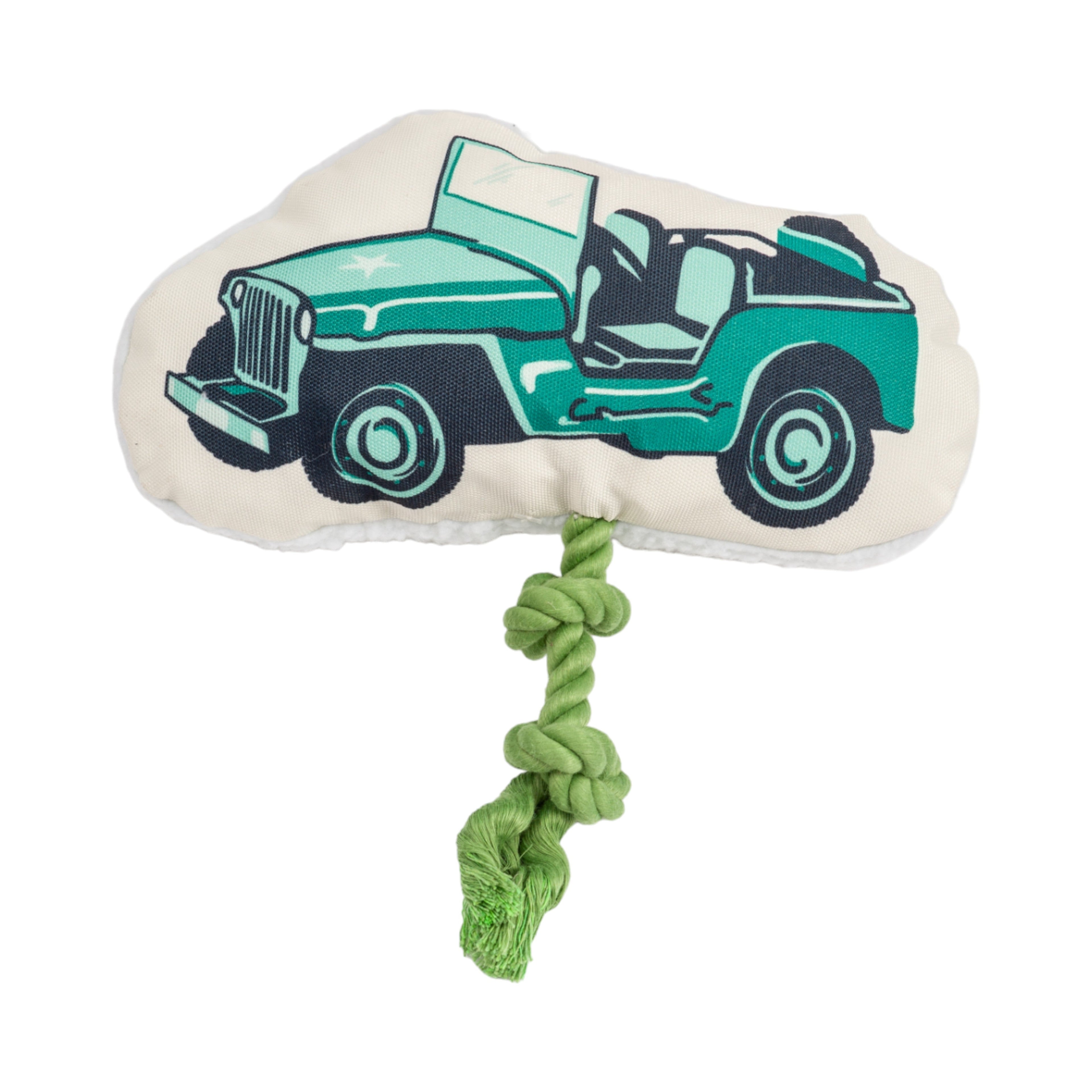 Retro Army Jeep Plush Dog Toy for Medium & Large Dogs