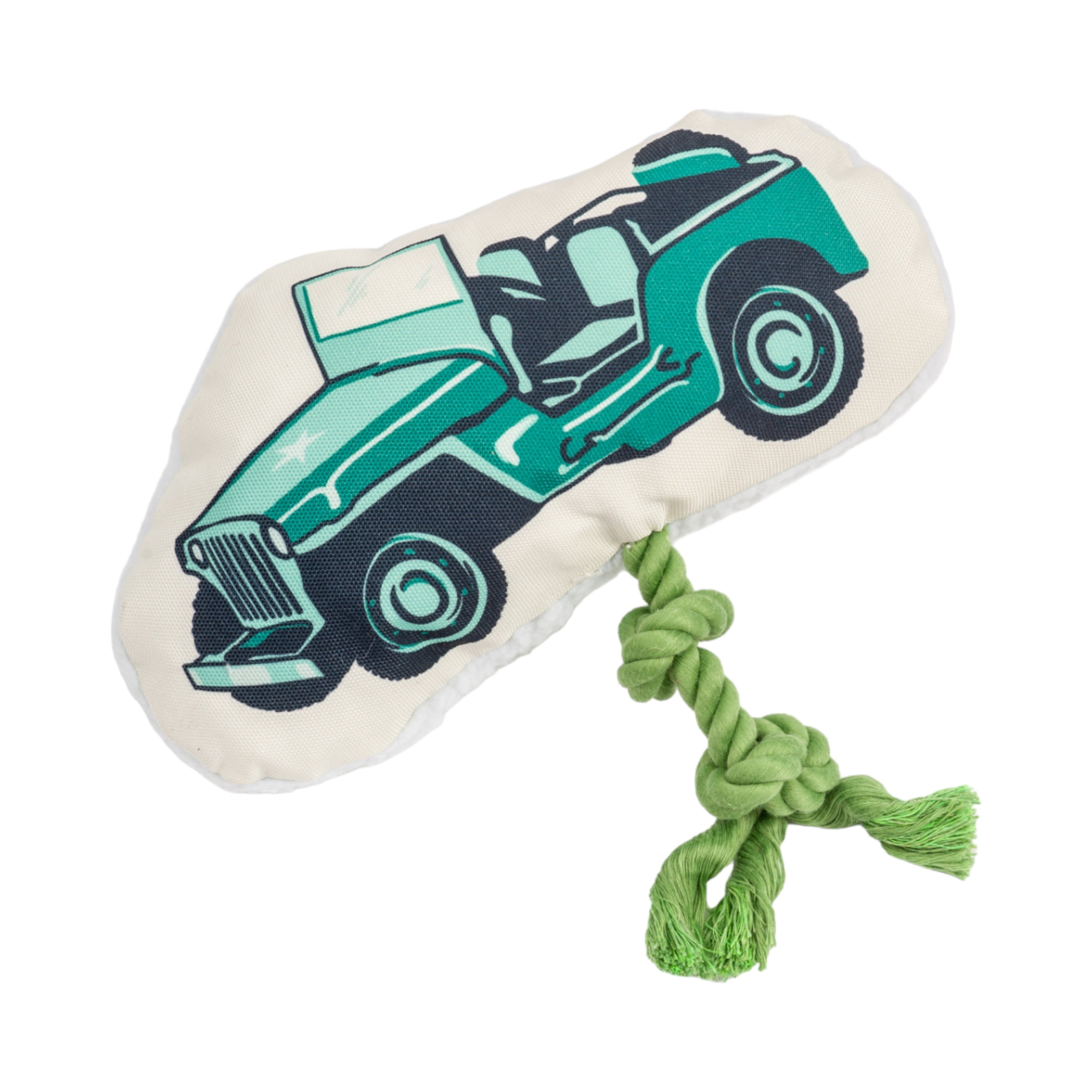 Retro Army Jeep Plush Dog Toy for Medium & Large Dogs