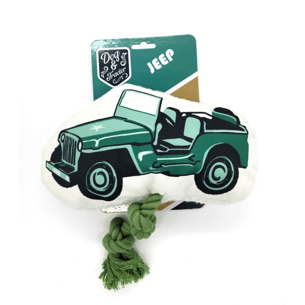 Retro Army Jeep Plush Dog Toy for Medium & Large Dogs