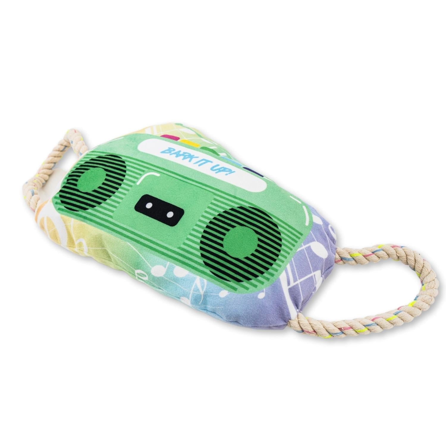 Retro Boombox Plush Dog Toy with Squeaker and Crinkle