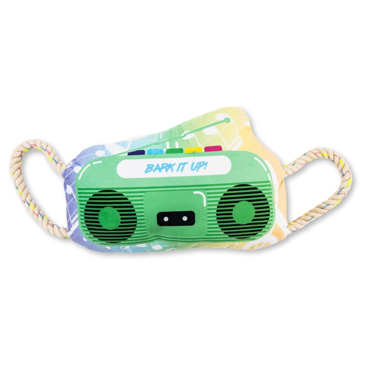 Retro Boombox Plush Dog Toy with Squeaker and Crinkle