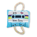 Retro Cassette Tape Plush Dog Toy with Squeaker and Crinkle