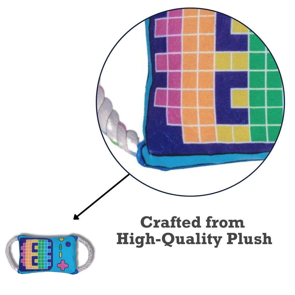 Retro Gamer Plush Dog Toy with Crinkle and Squeaker