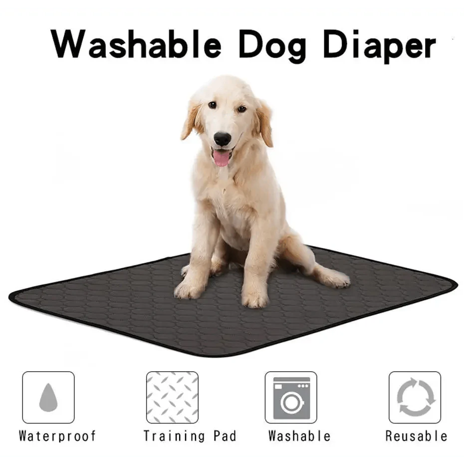 Washable Pet Diaper Mat with Non-Slip Backing, Grey or Beige