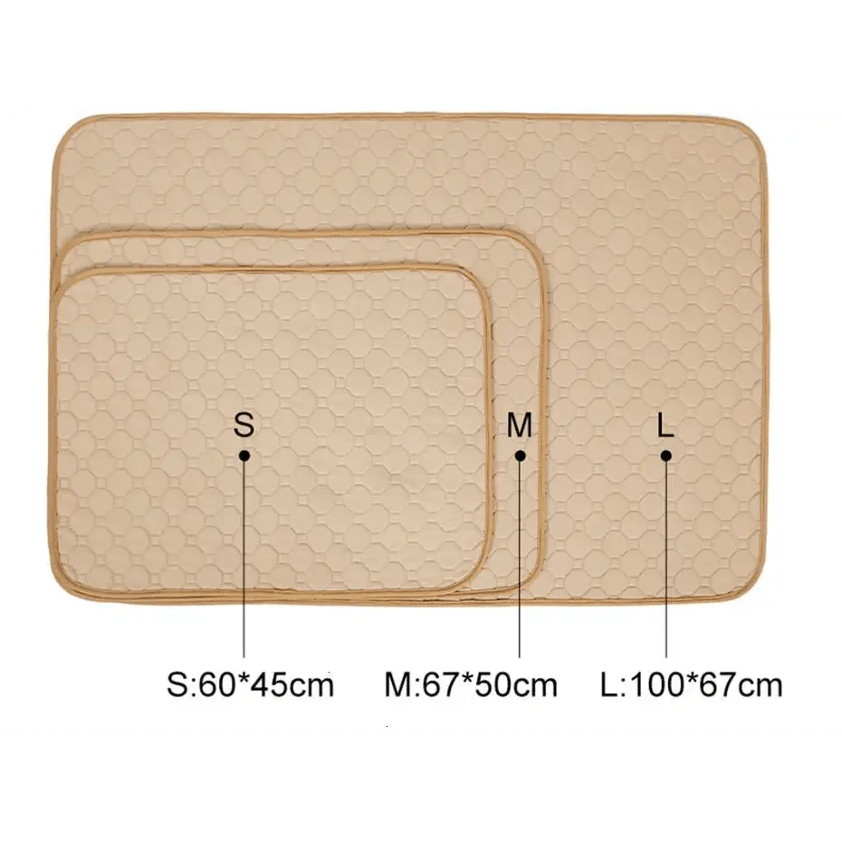 Washable Pet Diaper Mat with Non-Slip Backing, Grey or Beige