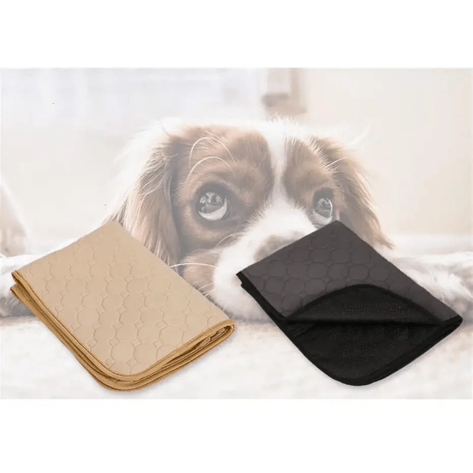 Washable Pet Diaper Mat with Non-Slip Backing, Grey or Beige