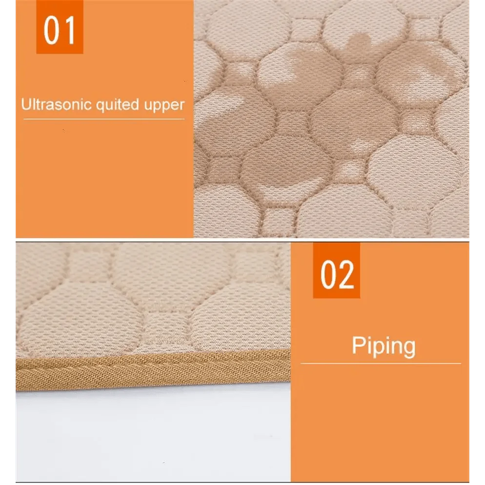 Washable Pet Diaper Mat with Non-Slip Backing, Grey or Beige