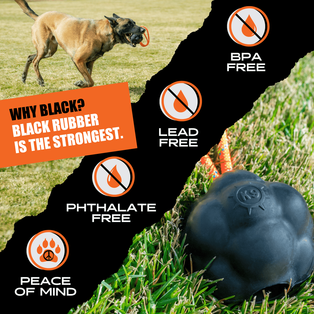 Heavy-Duty Natural Rubber Dog Toy with Rope Handle