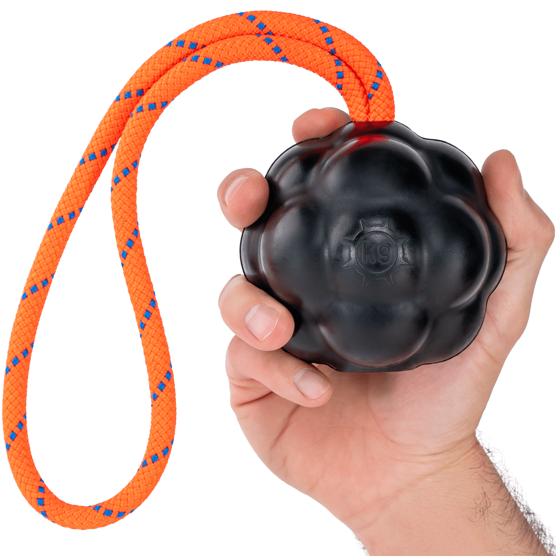 Heavy-Duty Natural Rubber Dog Toy with Rope Handle