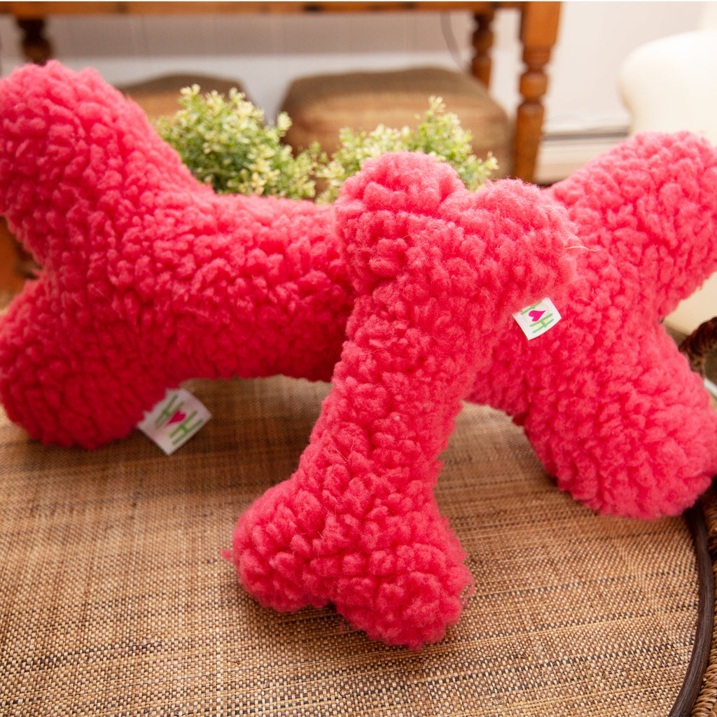 HuggleFleece Pink Bone Dog Toy – Limited Edition, Two Sizes