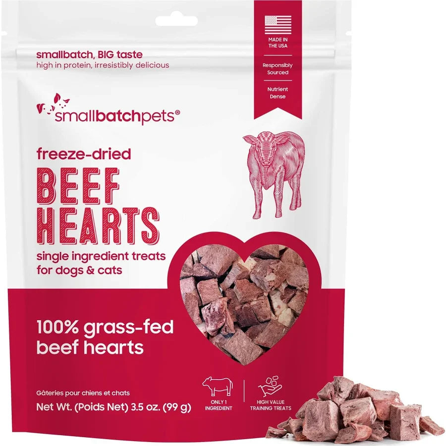 Smallbatch Freeze-Dried Beef Heart Treats for Dogs & Cats 3.5 oz