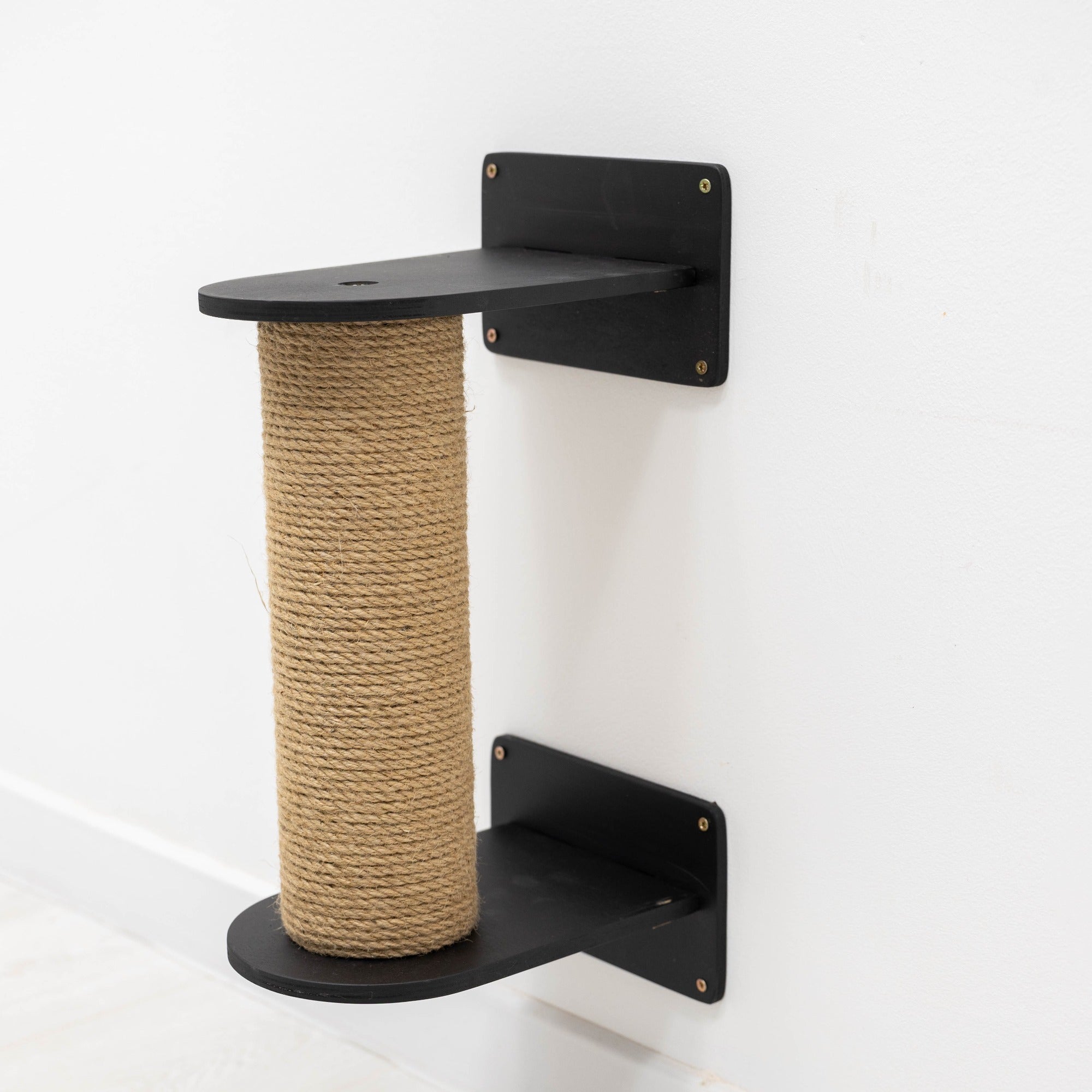 Small Cat Tree – Black, Plywood and Felt, Compact Design