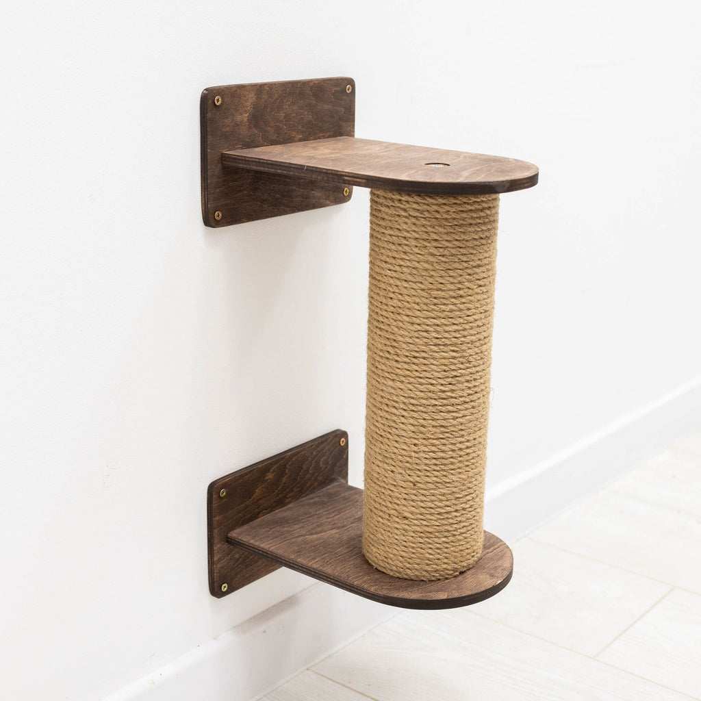Small Cat Tree – Dark Walnut, Plywood & Felt
