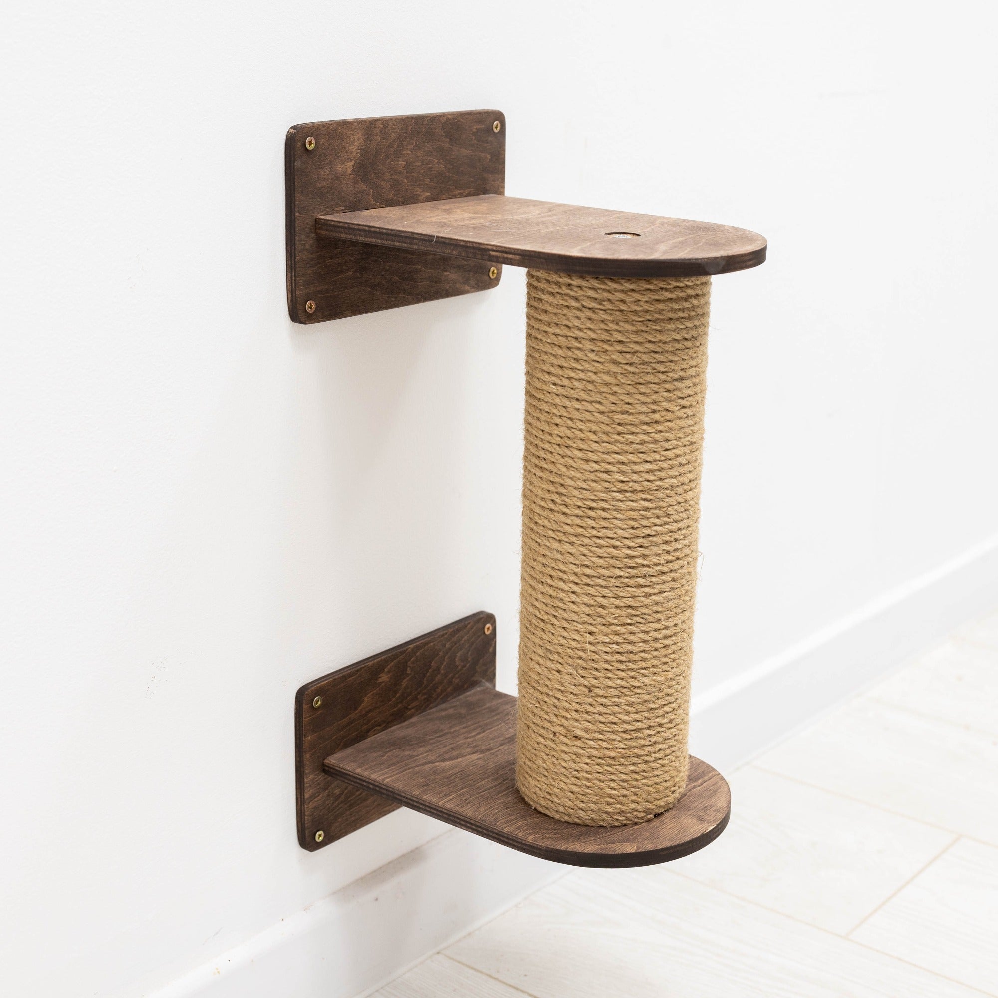 Small Cat Tree – Dark Walnut, Plywood & Felt