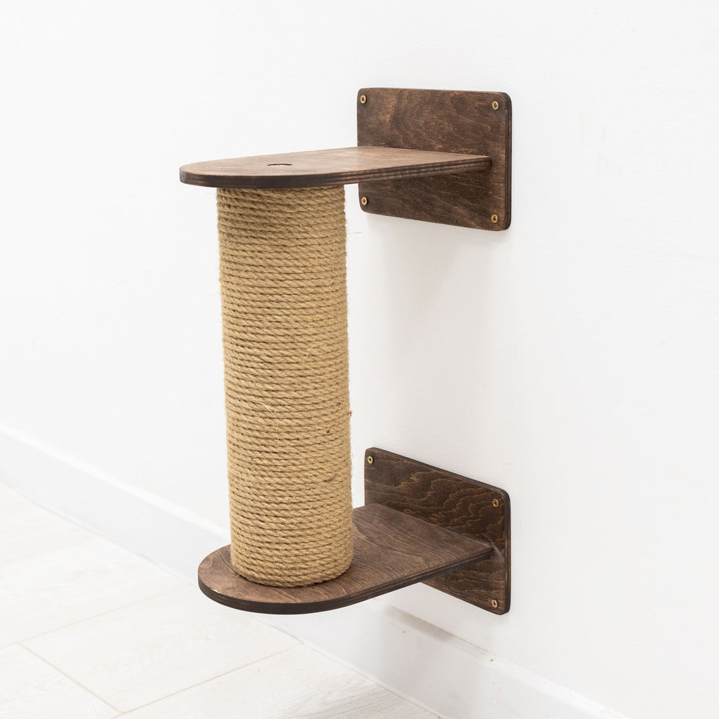 Small Cat Tree – Dark Walnut, Plywood & Felt