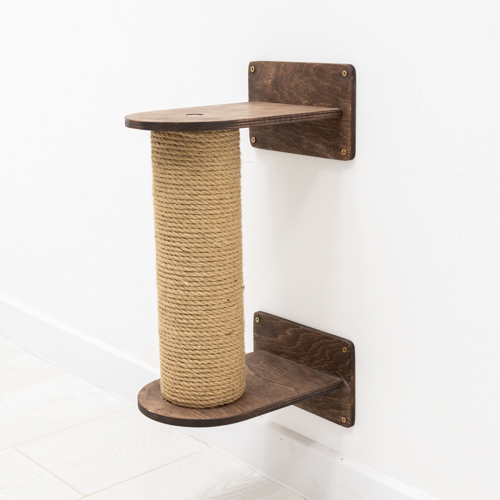 Small Cat Tree – Dark Walnut, Plywood & Felt