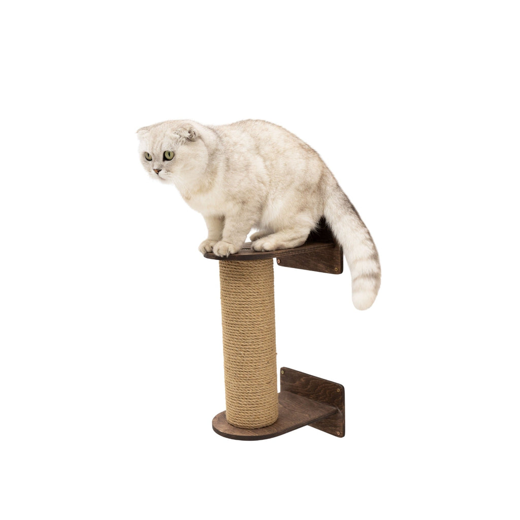 Small Cat Tree – Dark Walnut, Plywood & Felt