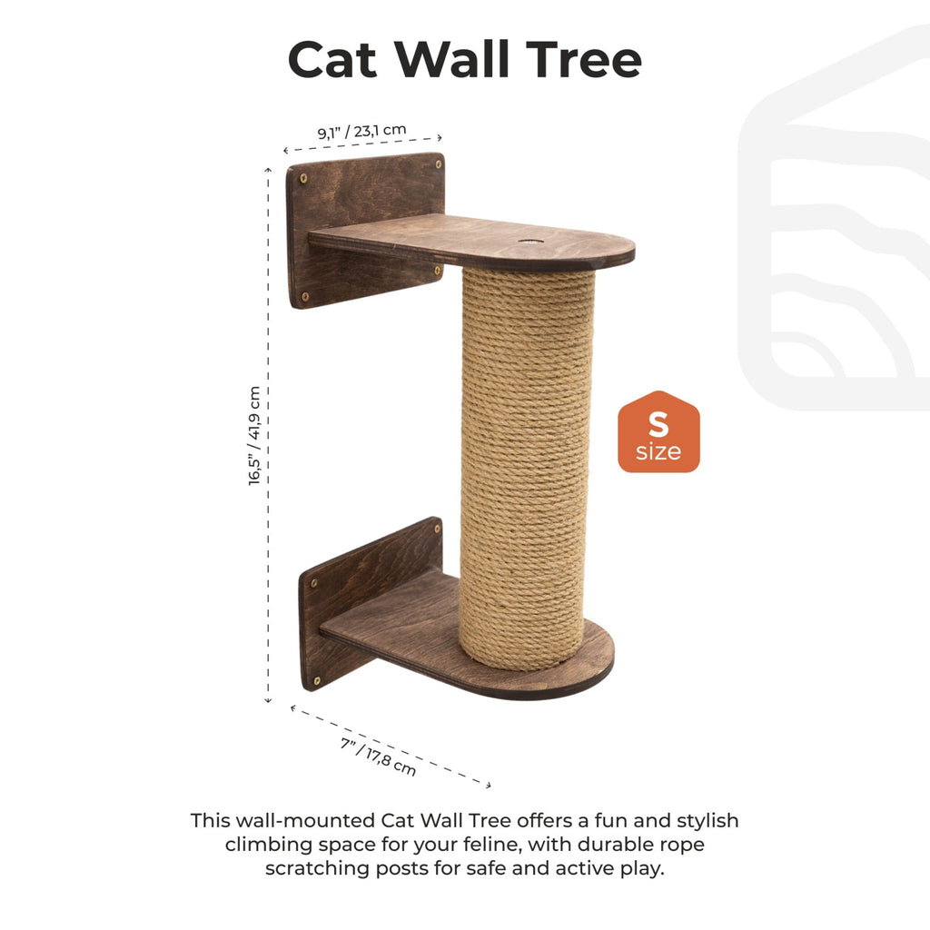 Small Cat Tree – Dark Walnut, Plywood & Felt