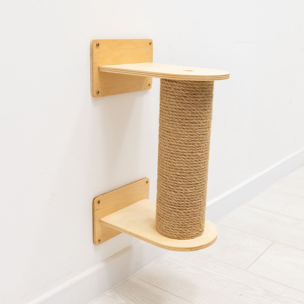 Small Cat Tree – Light, Compact Plywood & Felt for Kittens and Seniors