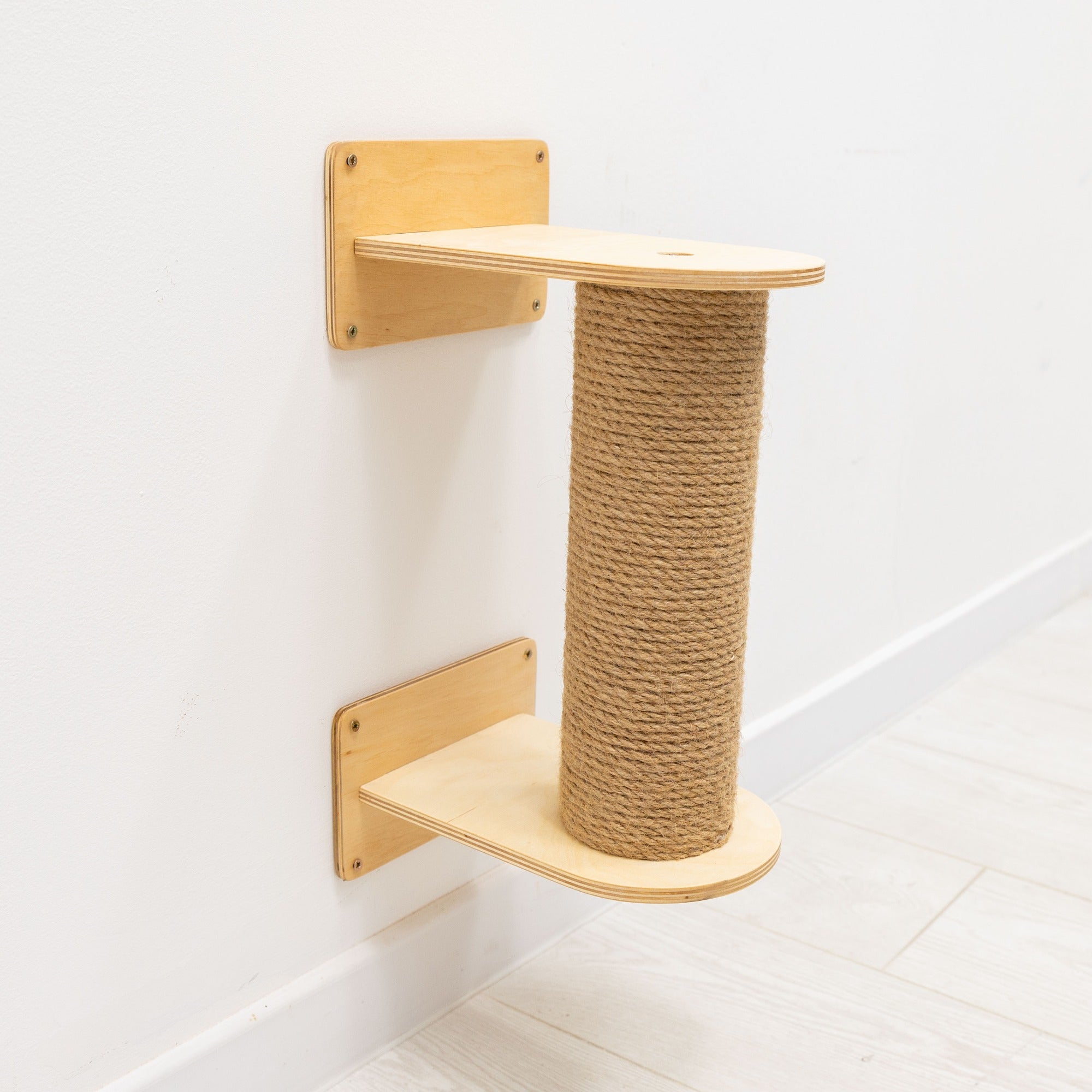 Small Cat Tree – Light, Compact Plywood & Felt for Kittens and Seniors
