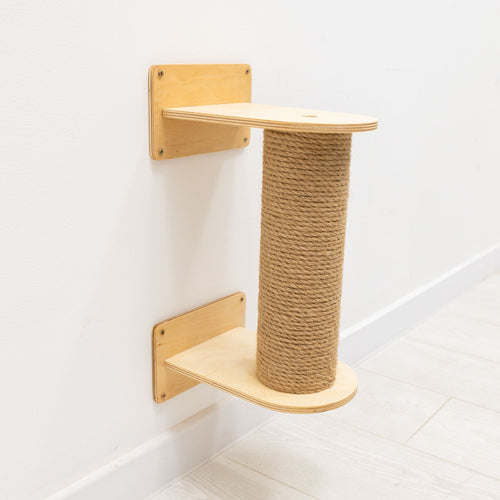 Small Cat Tree – Light, Compact Plywood & Felt for Kittens and Seniors