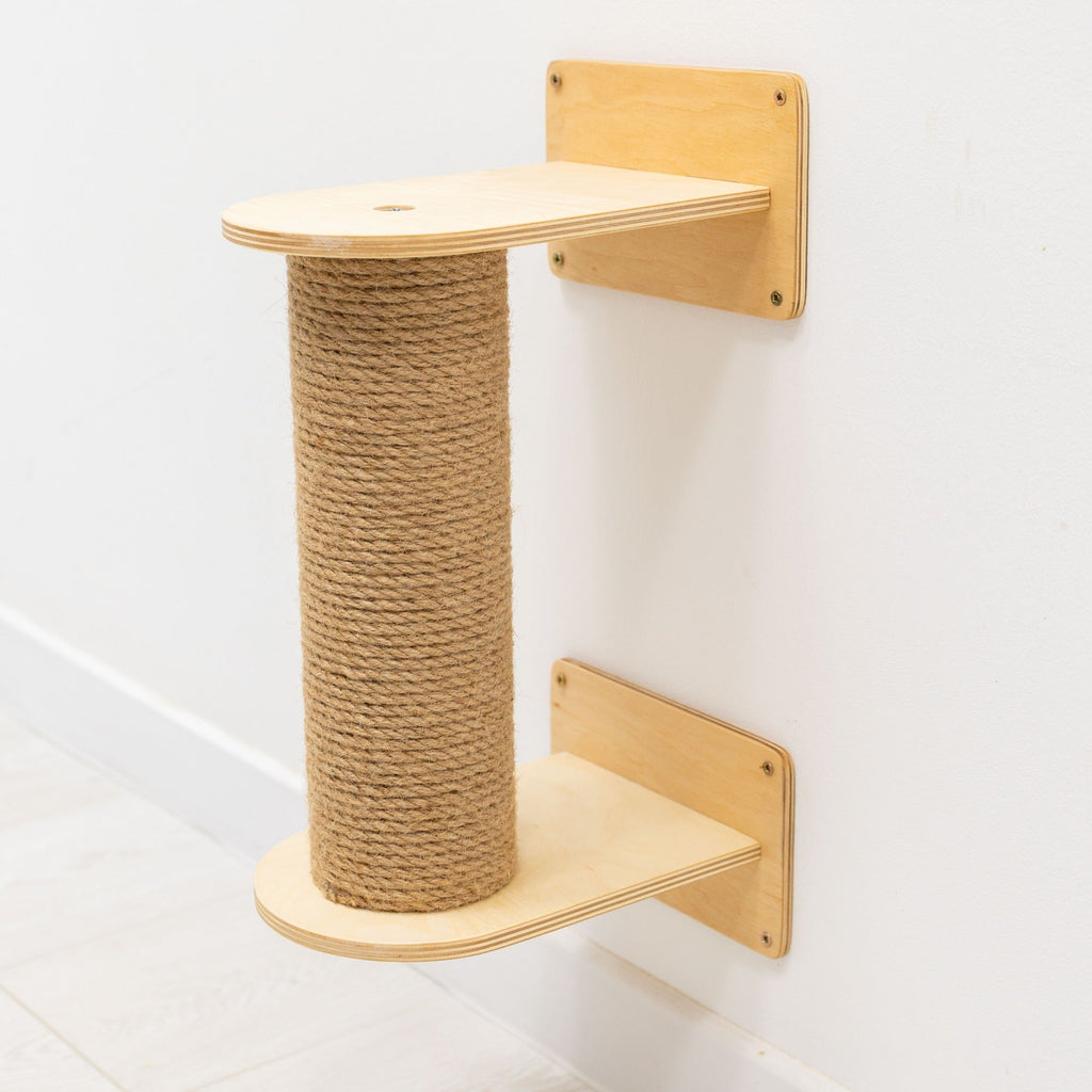 Small Cat Tree – Light, Compact Plywood & Felt for Kittens and Seniors