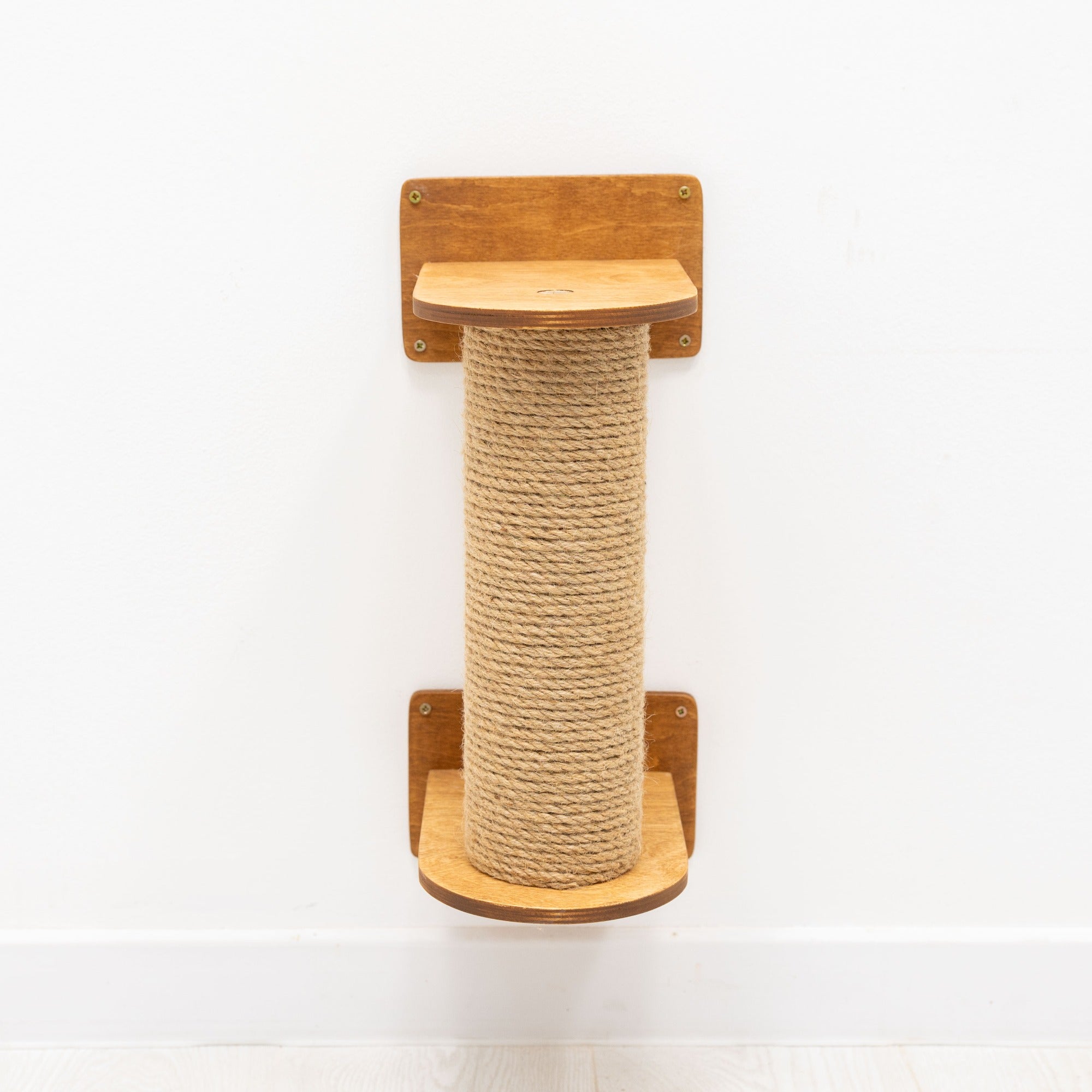 Small Cat Tree – Oak Finish, Plywood and Sisal Scratching Post