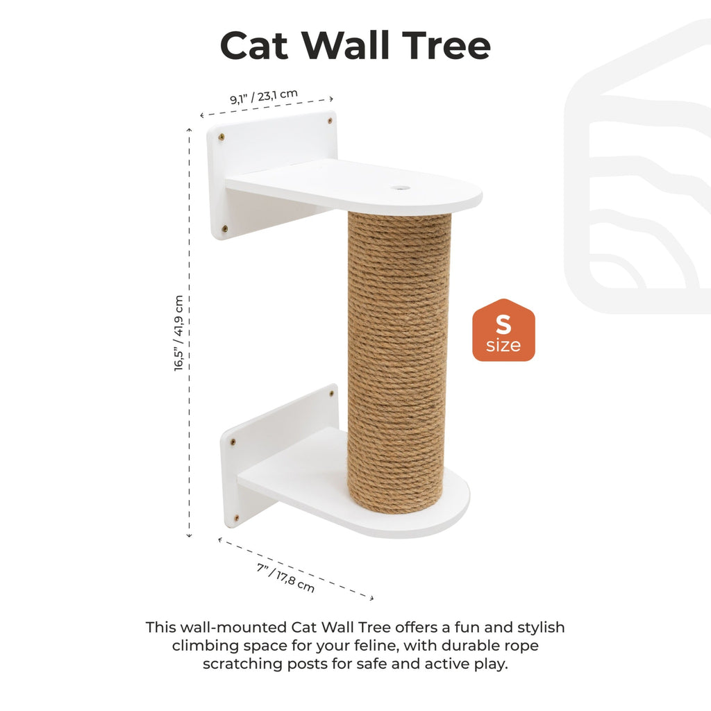 Small Cat Tree – White, Plywood & Sisal by Enjoy The Wood