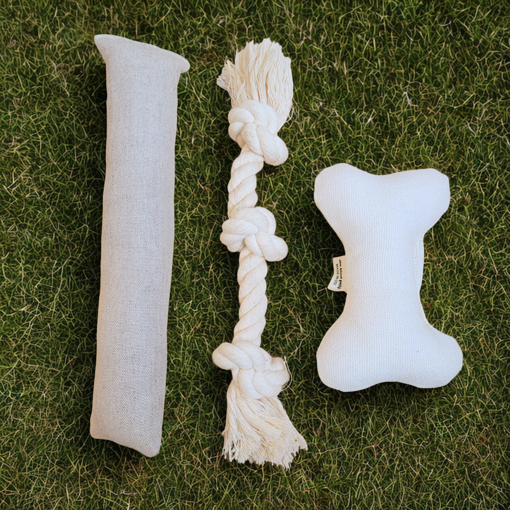 Natural Dog Toy Bundle – Hemp & Organic Cotton for Small/Medium Dogs