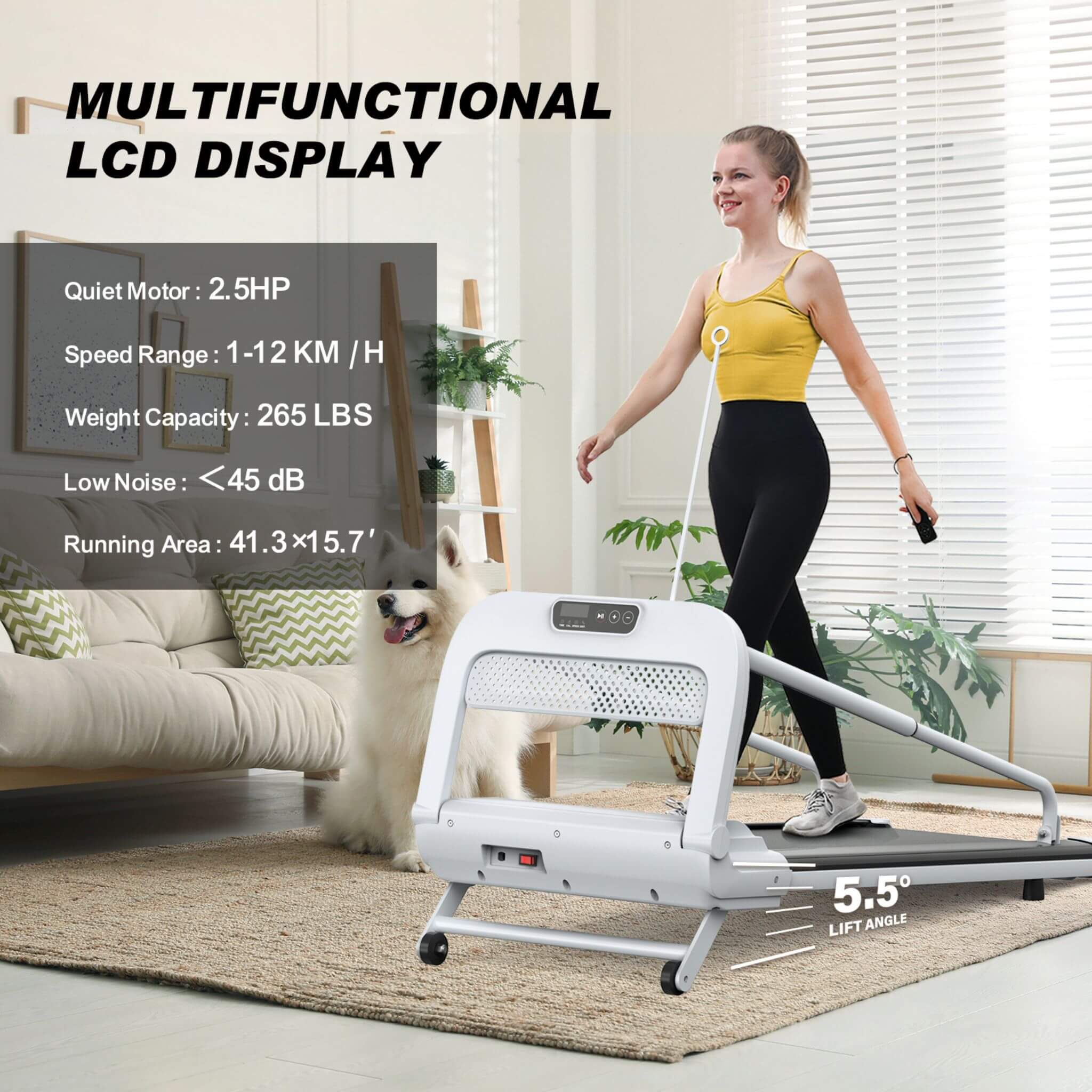 Smart Pet Treadmill for Small and Medium Dogs, Adjustable Speed