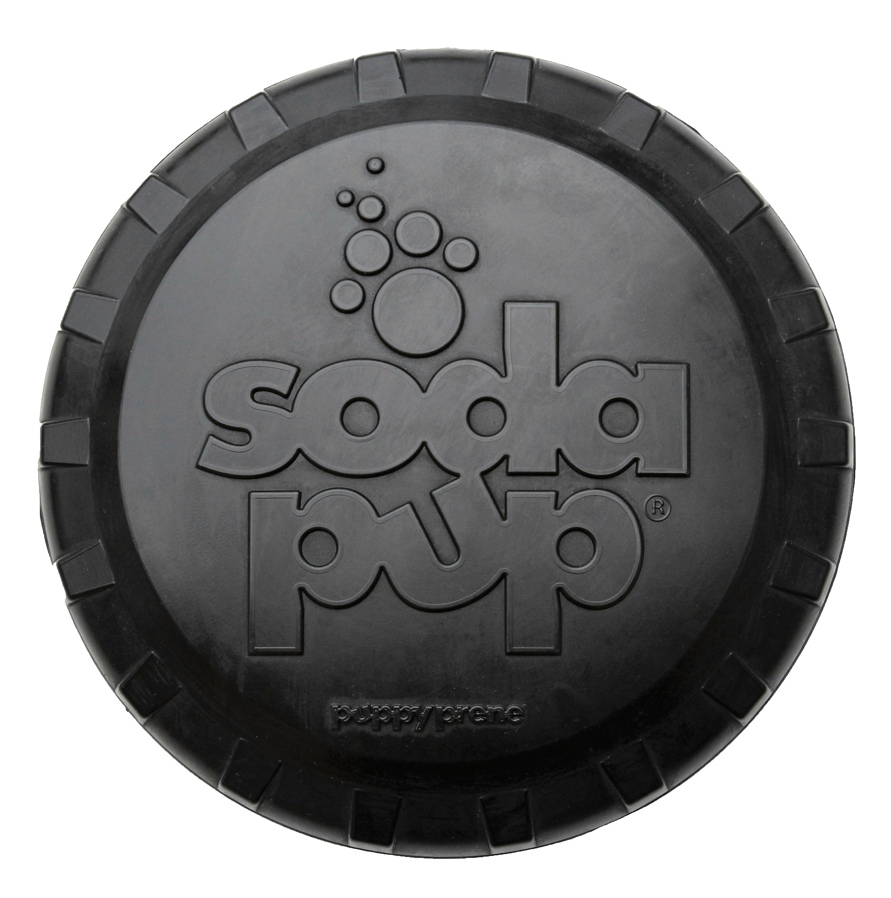 Magnum Bottle Top Flyer Large Rubber Dog Frisbee for Power Chewers
