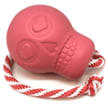 USA-K9 Skull Dog Chew Toy & Treat Dispenser, Large, Pink Rubber