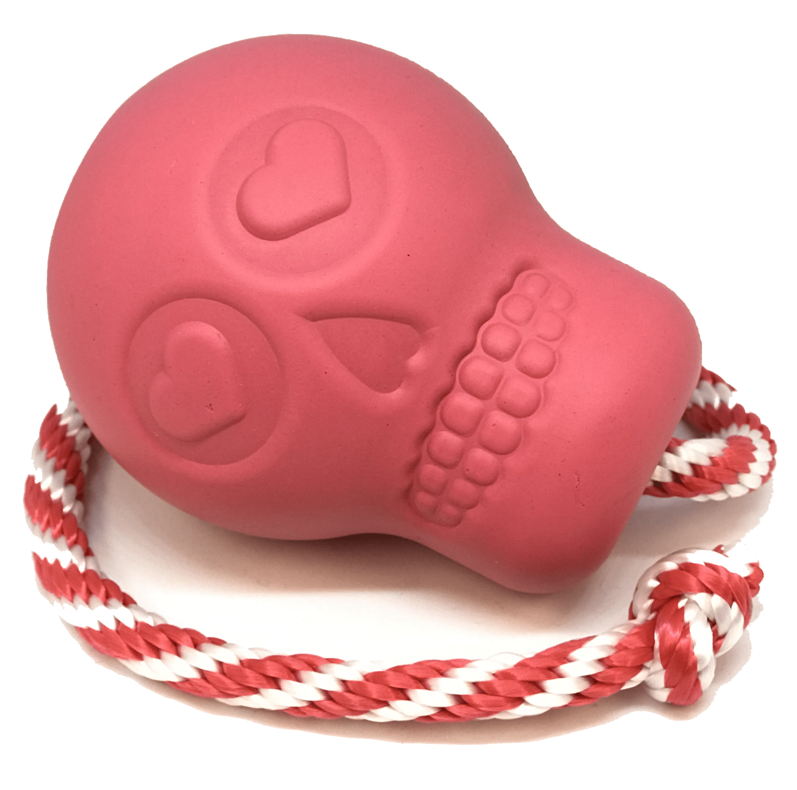USA-K9 Skull Dog Chew Toy & Treat Dispenser, Large, Pink Rubber