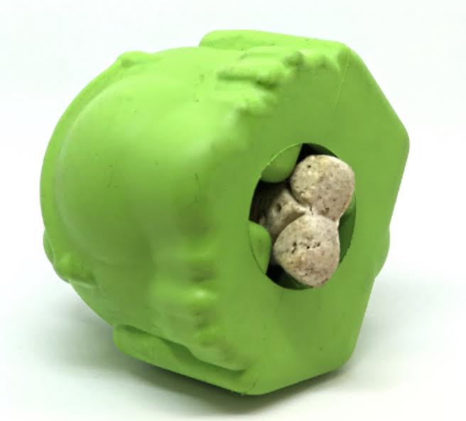 Bull Frog Dog Chew Toy & Treat Dispenser for Large Dogs, Green