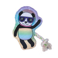 Space Panda Plush Dog Toy with Squeaker and Crinkle Body