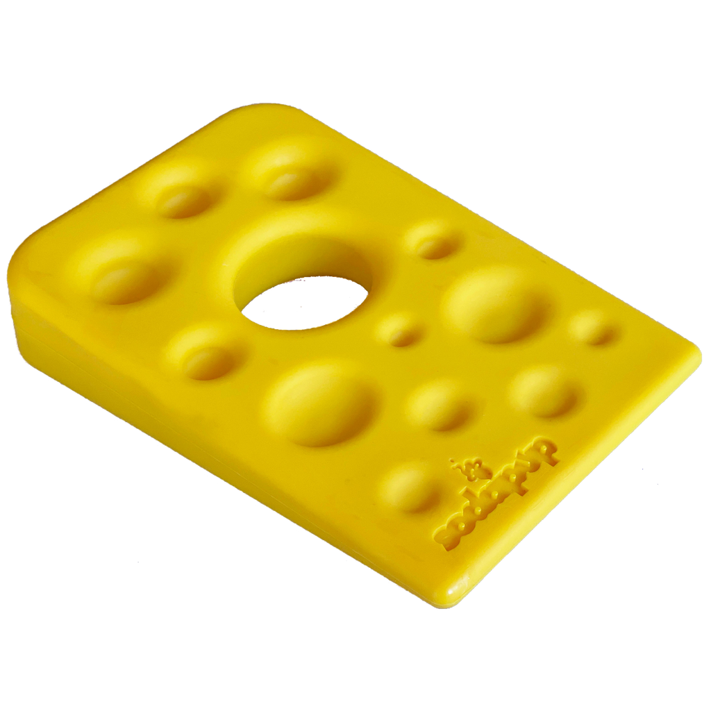 Swiss Cheese Wedge eChew Durable Dog Chew Toy, 5.5" for Power Chewers