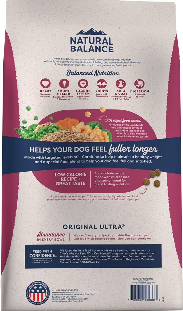 Low-Calorie Chicken & Salmon Meal Dry Dog Food for Weight Management