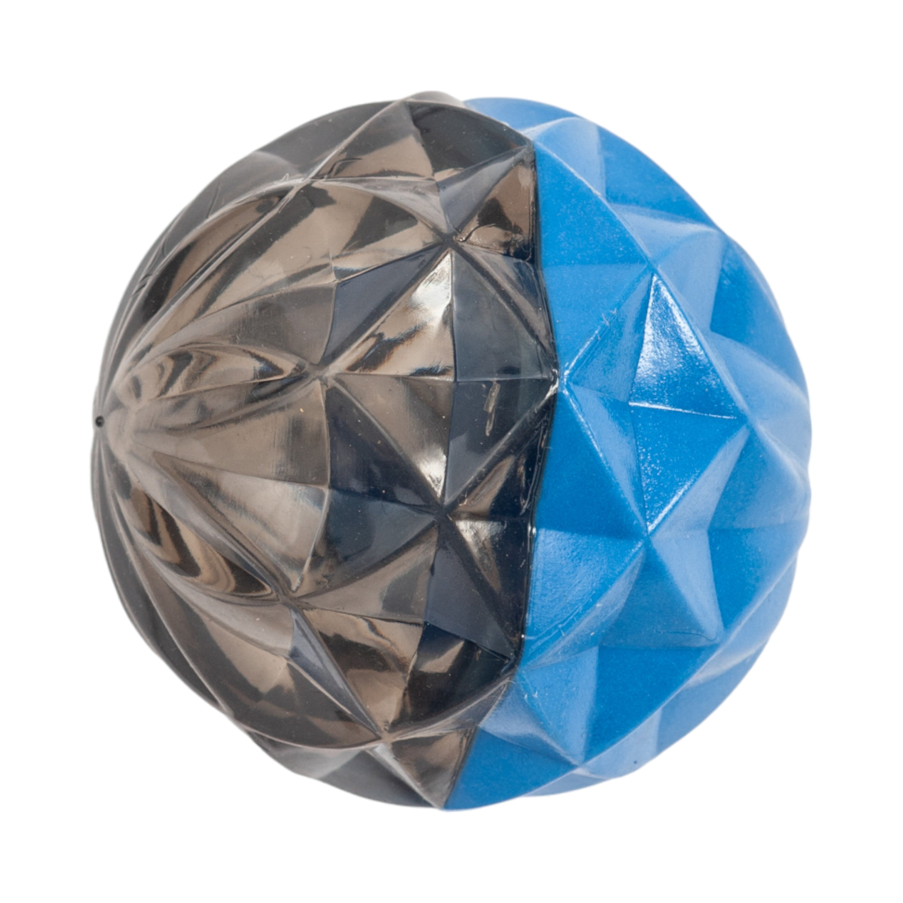Geometric Textured Rubber Ball Chew Toy with Squeaker for Dogs