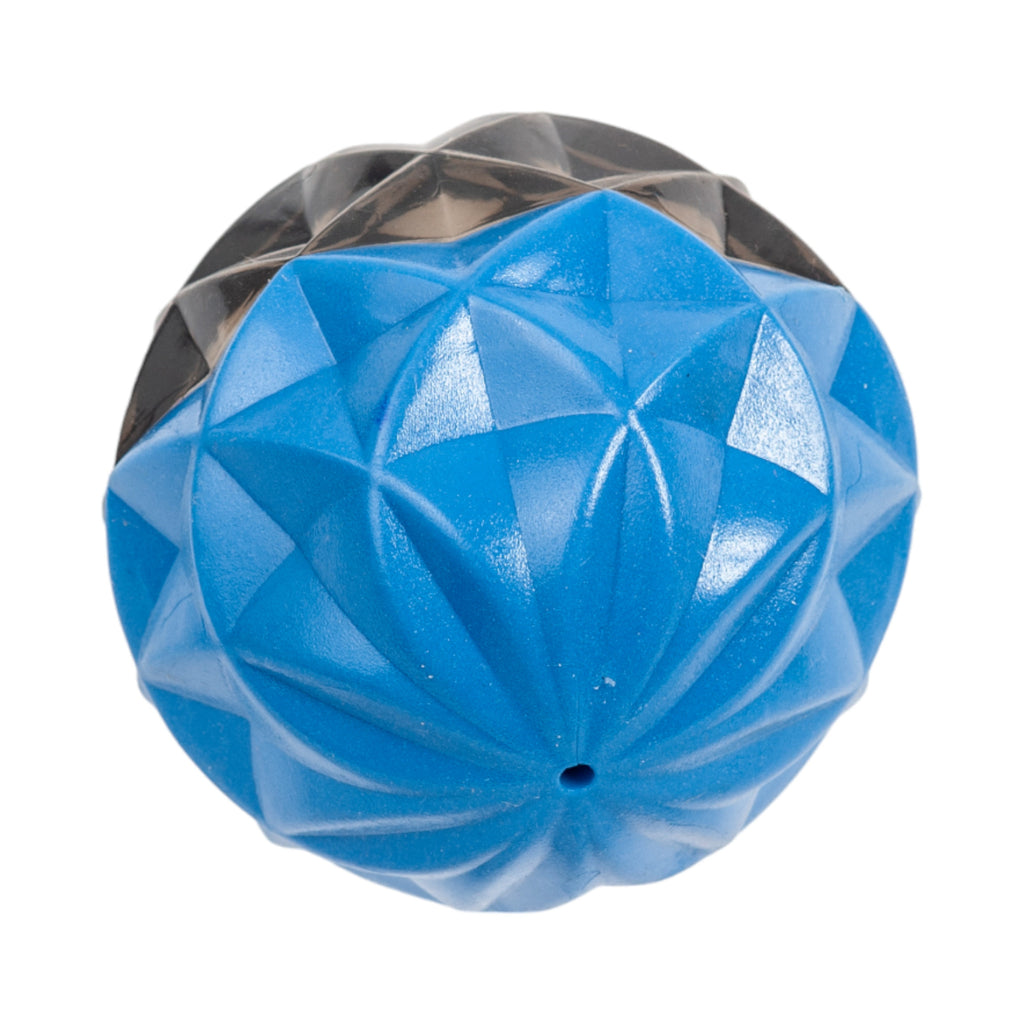 Geometric Textured Rubber Ball Chew Toy with Squeaker for Dogs