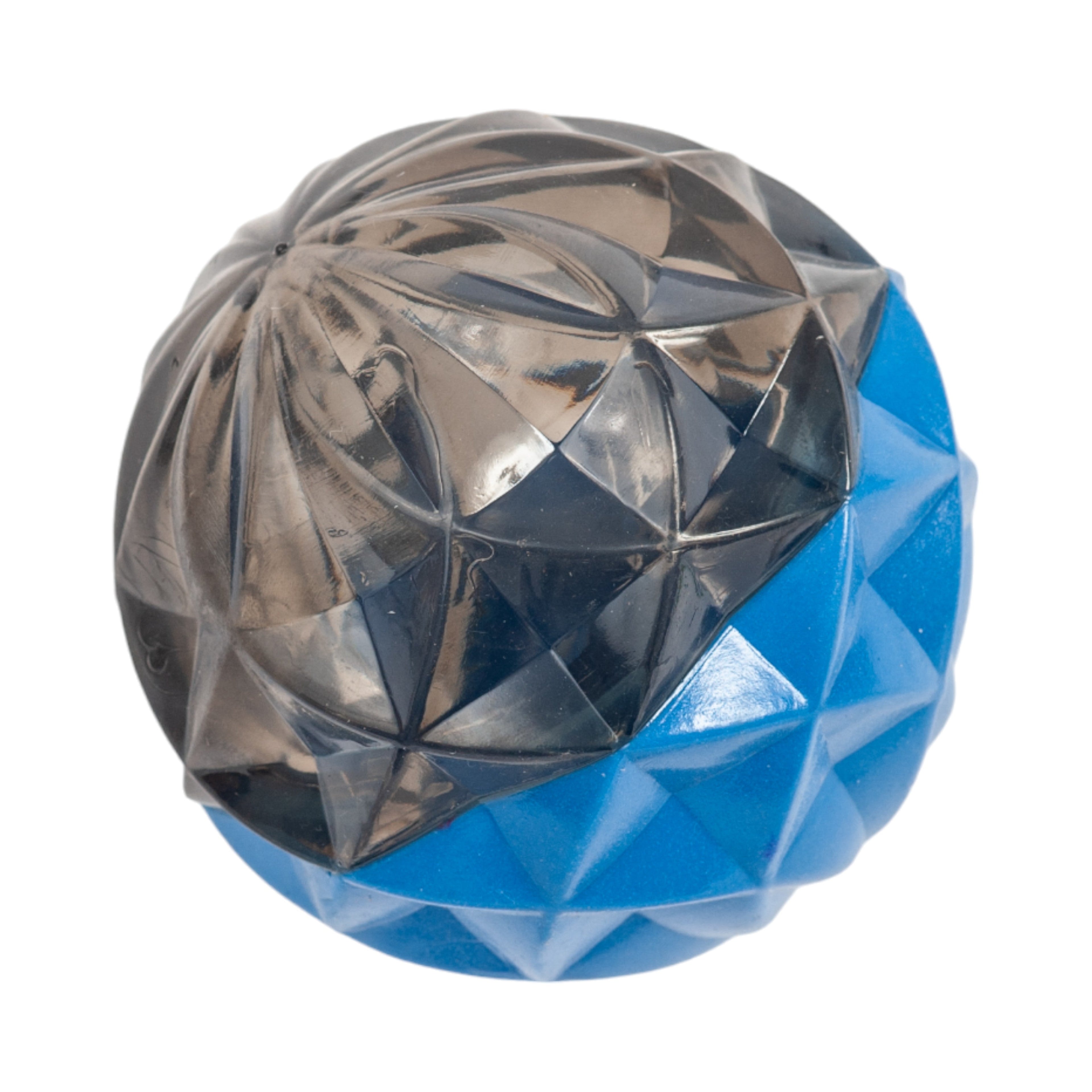 Geometric Textured Rubber Ball Chew Toy with Squeaker for Dogs