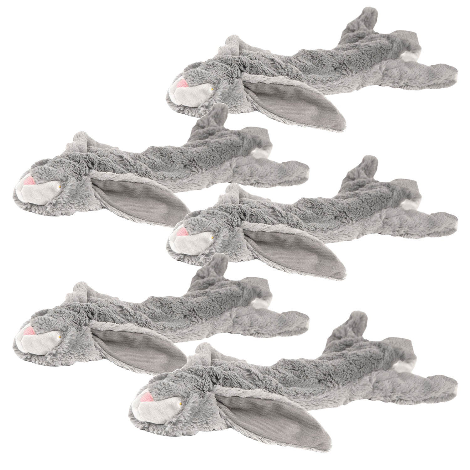 Unstuffed Dog Toy, 21" – Mess-Free Tug & Fetch, Multi-Animal 5-Pack