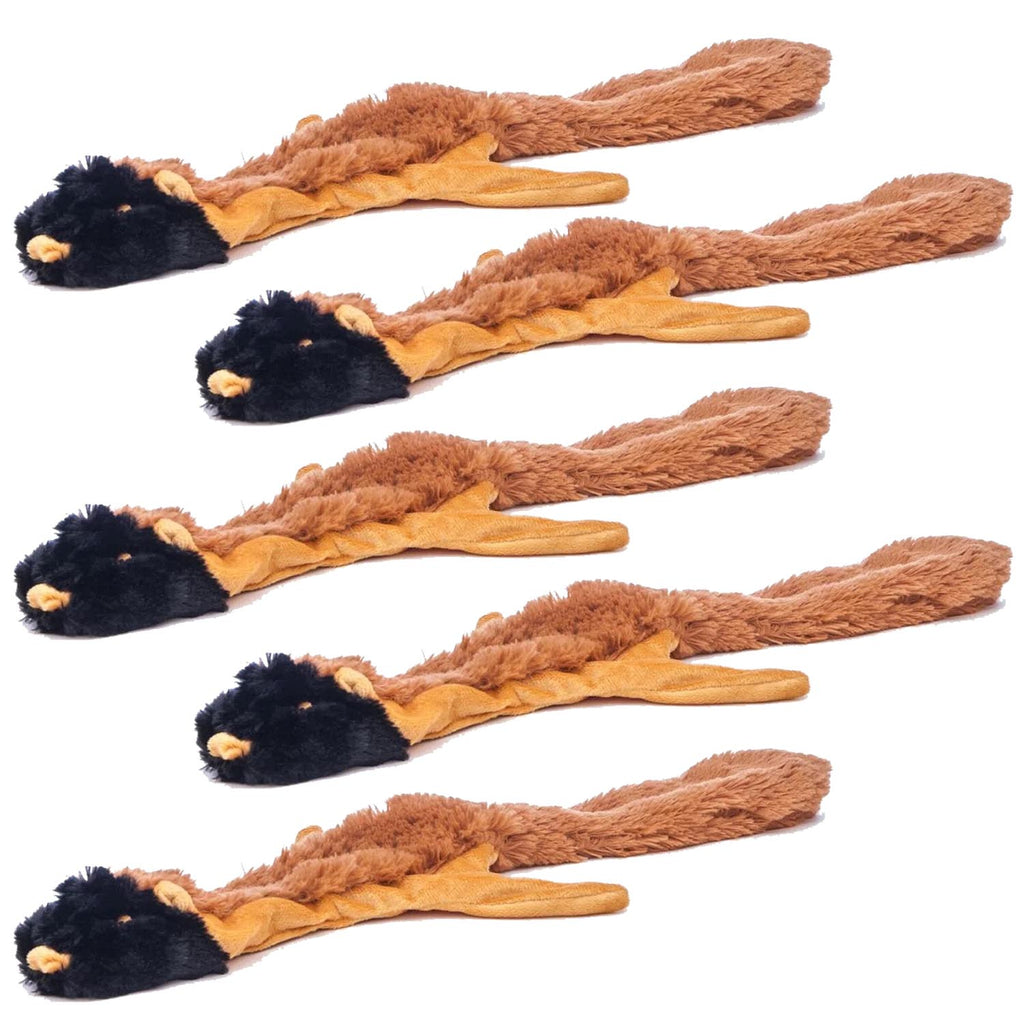 Unstuffed Dog Toy, 21" – Mess-Free Tug & Fetch, Multi-Animal 5-Pack