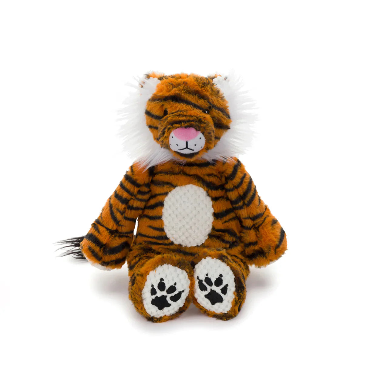Floppy Tiger Dog Toy with Squeakers and Plush Fabric