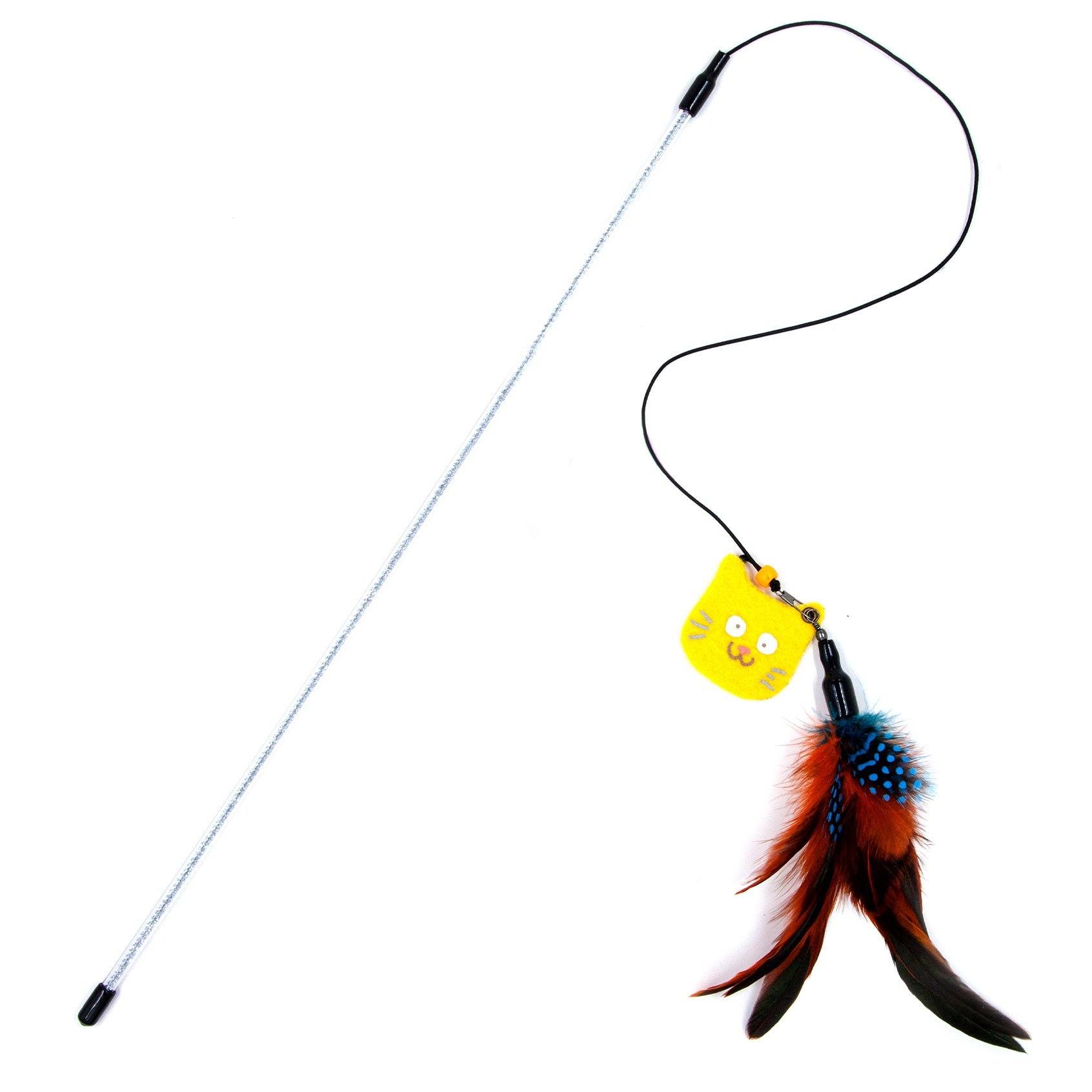 Touchcat Fox-Tail Designer Wand Cat Teaser with Glitter Handle